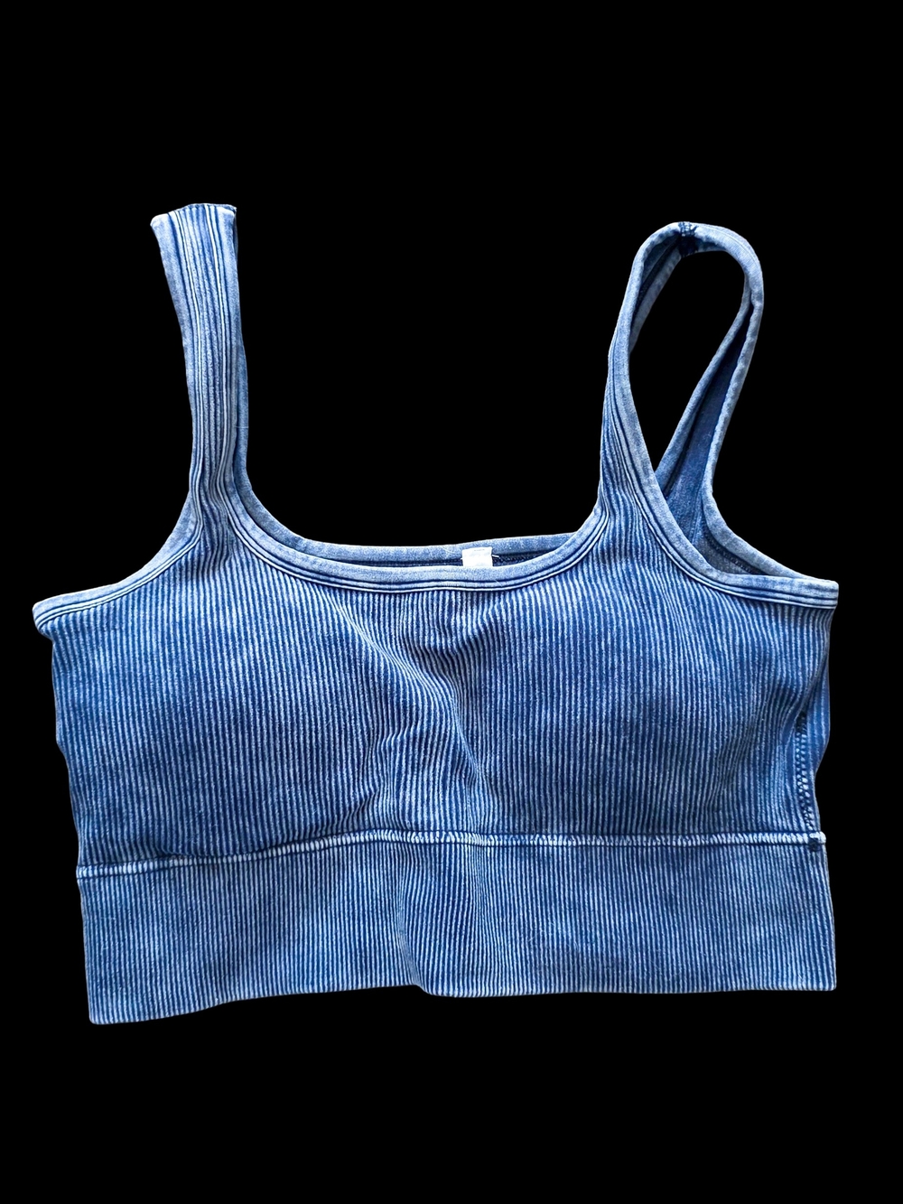 Gray Ribbed Crop Tank Top